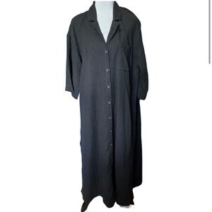 Madewell Lightestspun Cover-Up Maxi
Shirtdress Small Black NWT